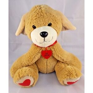 Mrs Fields Dog Plush Caramel Be Mine Sits 10 Inch Tall Valentines Stuffed Animal